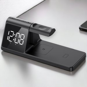 3 в 1 беспроводная зарядка для смартфона, наушников и часов HAVIT W3042 15W с будильником 3 в 1 беспроводная зарядка для смартфона, наушников и часов HAVIT W3042 15W с будильником